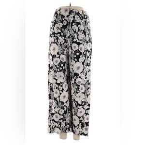 Anthropologie Maeve the Colette pants in black white purple floral print